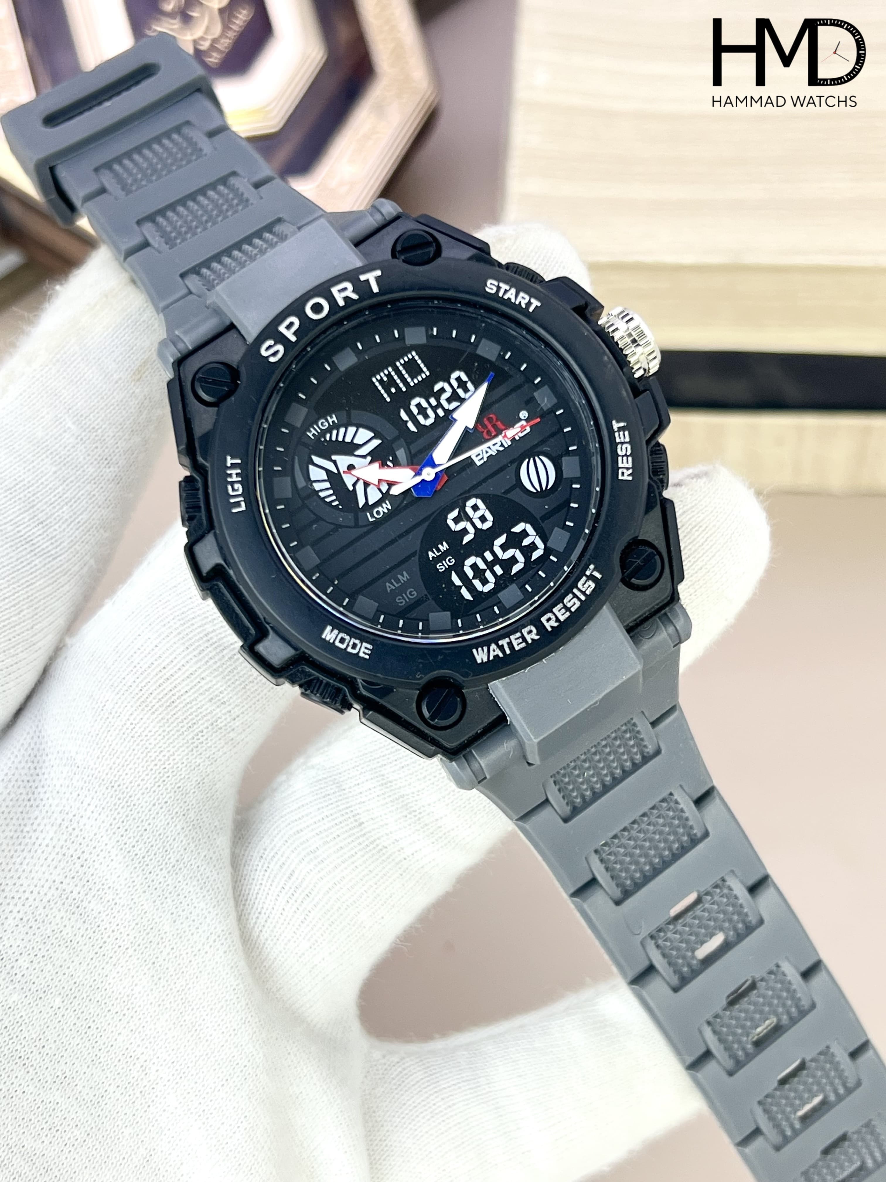 PARHO Dual Analog + Digital Display Sports Watch