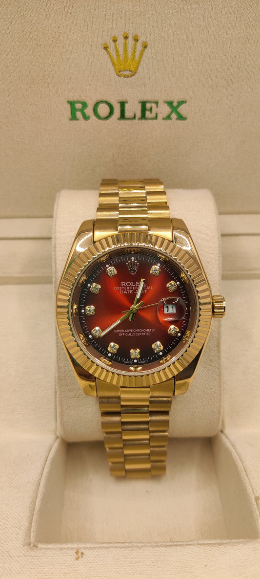 Automatic Date-just 36 Red Vine Dial