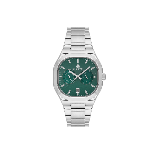 BIGOTTI AUTOMATIC WATCH WITH GREEN DAIL FOR MEN